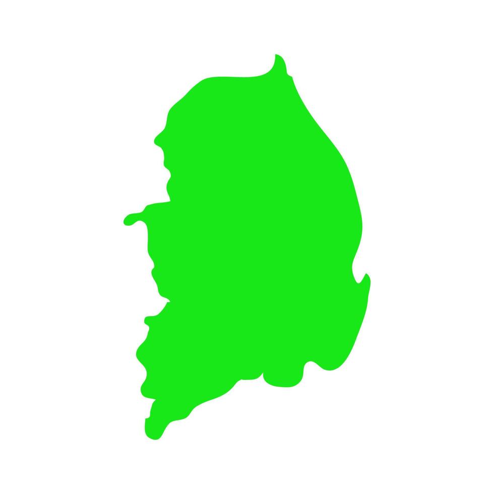 Südkorea-Karte auf weißem Hintergrund dargestellt vektor