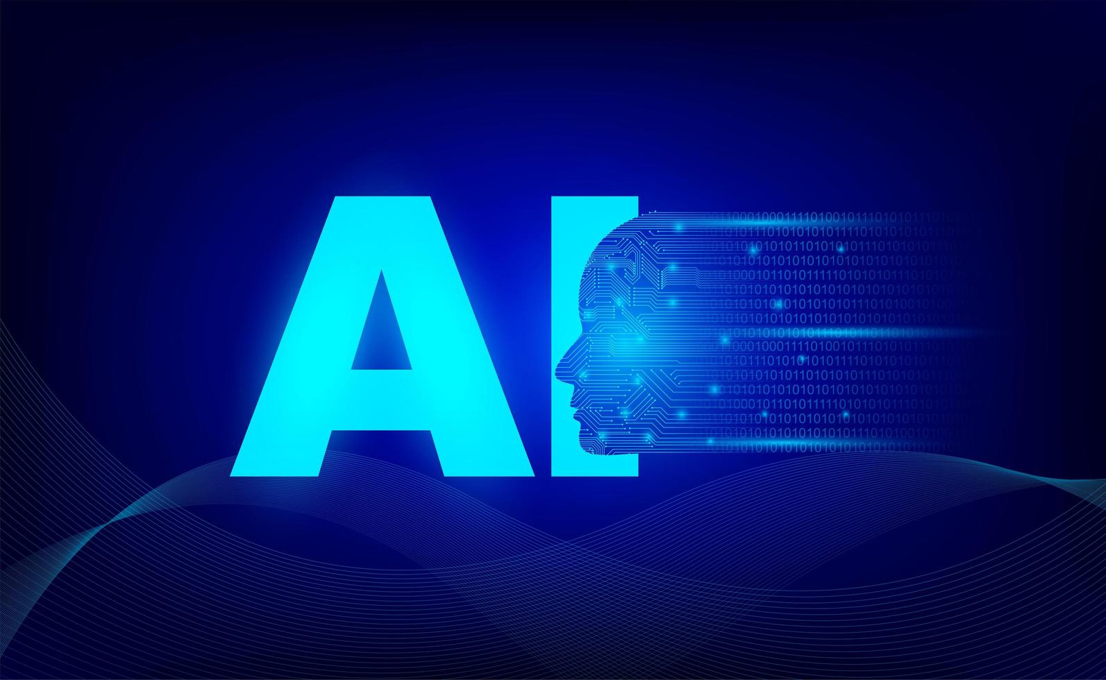 artificiell intelligens robot teknik brev bakgrund vektor