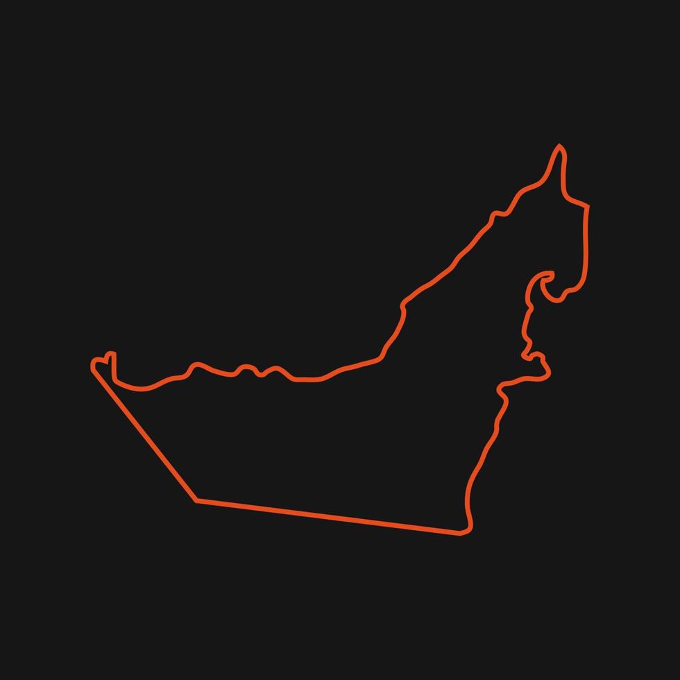 karte der arabischen emirate auf weißem hintergrund dargestellt vektor