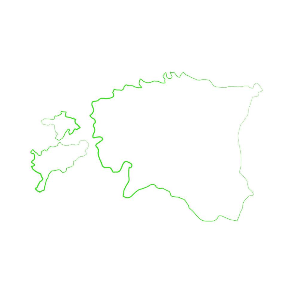 Estland-Karte auf weißem Hintergrund dargestellt vektor