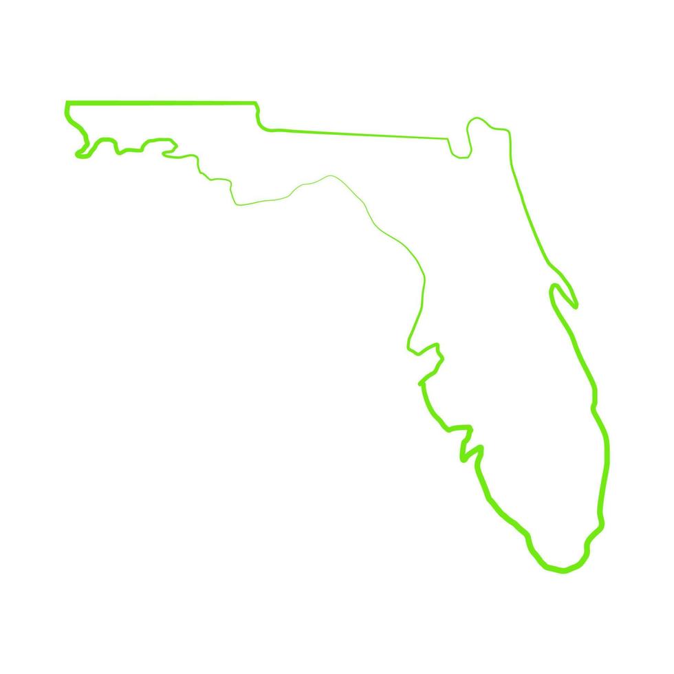 florida karta illustrerad på vit bakgrund vektor