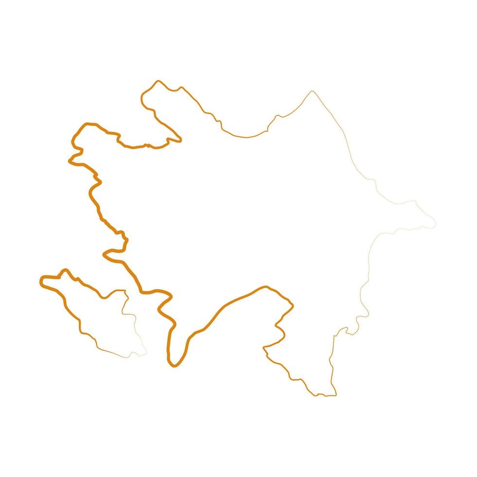 Aserbaidschan-Karte auf weißem Hintergrund dargestellt vektor