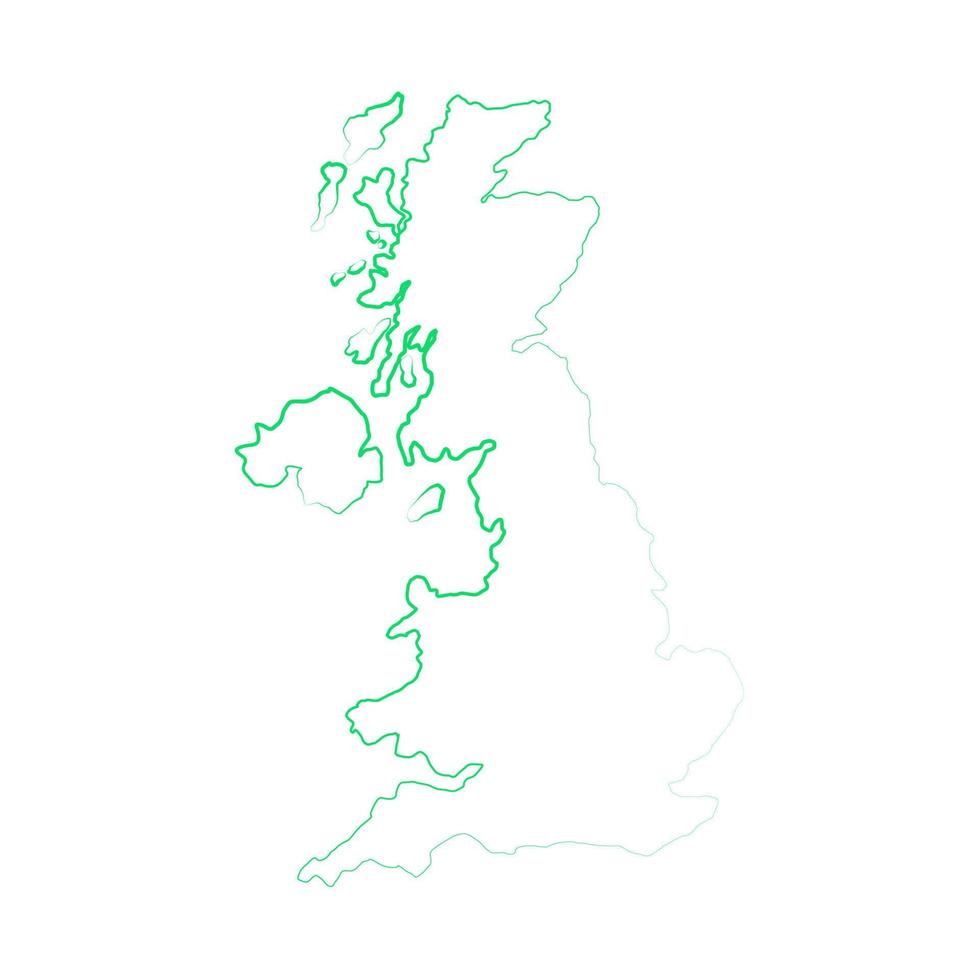 großbritannien-karte auf weißem hintergrund dargestellt vektor