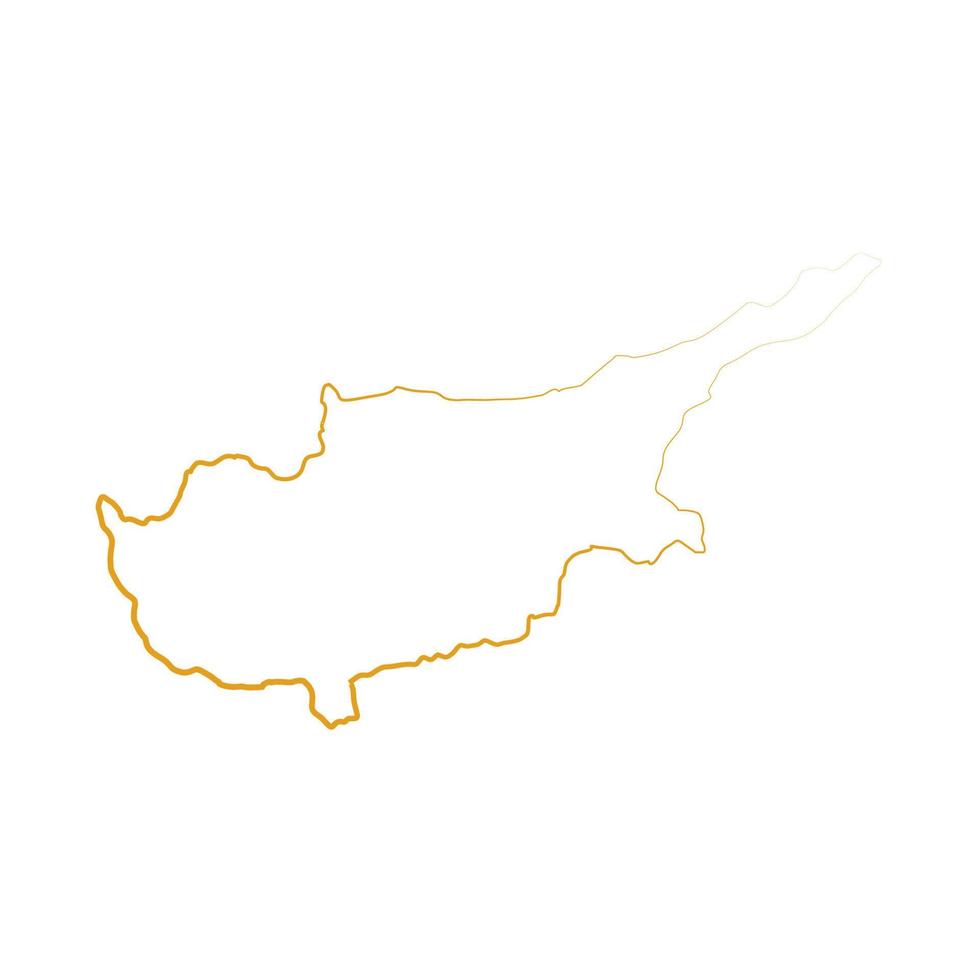 Zypern-Karte auf weißem Hintergrund dargestellt vektor