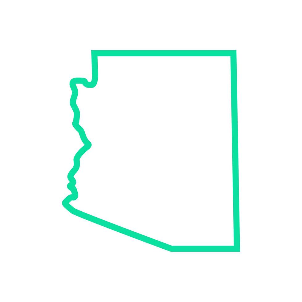 Arizona-Karte auf weißem Hintergrund dargestellt vektor