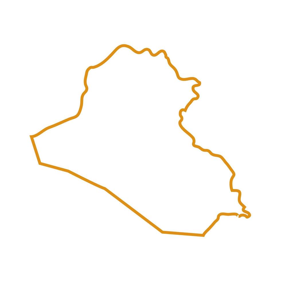 Irak karta illustrerad på vit bakgrund vektor