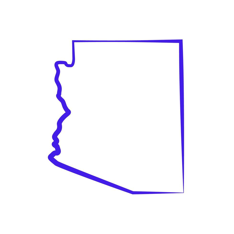 Arizona-Karte auf weißem Hintergrund dargestellt vektor