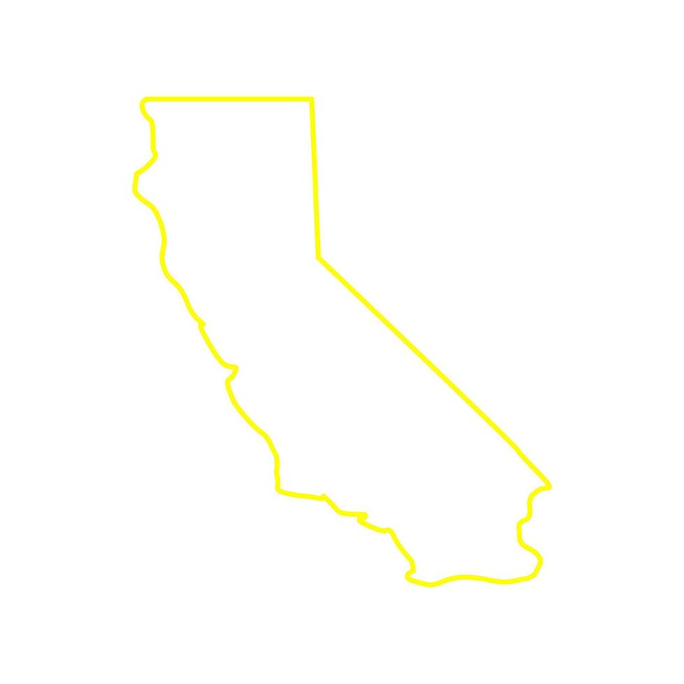 kalifornien-karte dargestellt auf weißem hintergrund vektor