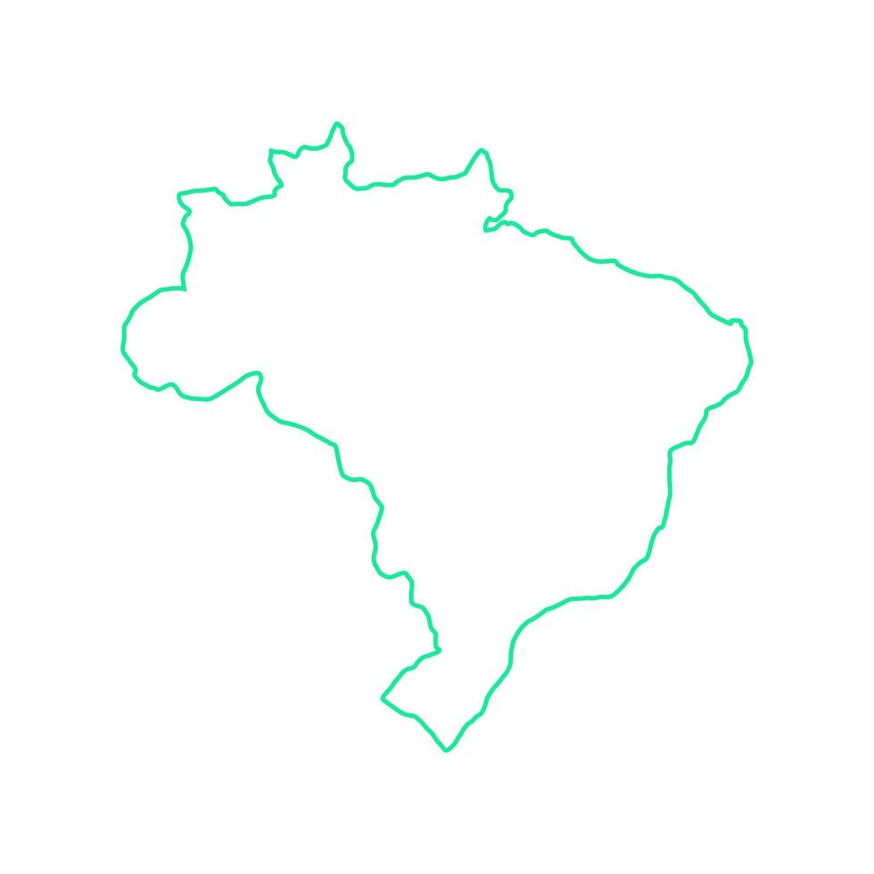 Brasilien-Karte auf weißem Hintergrund dargestellt vektor