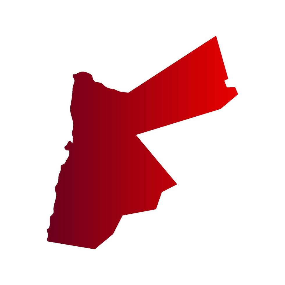 Jordanien-Karte auf weißem Hintergrund dargestellt vektor