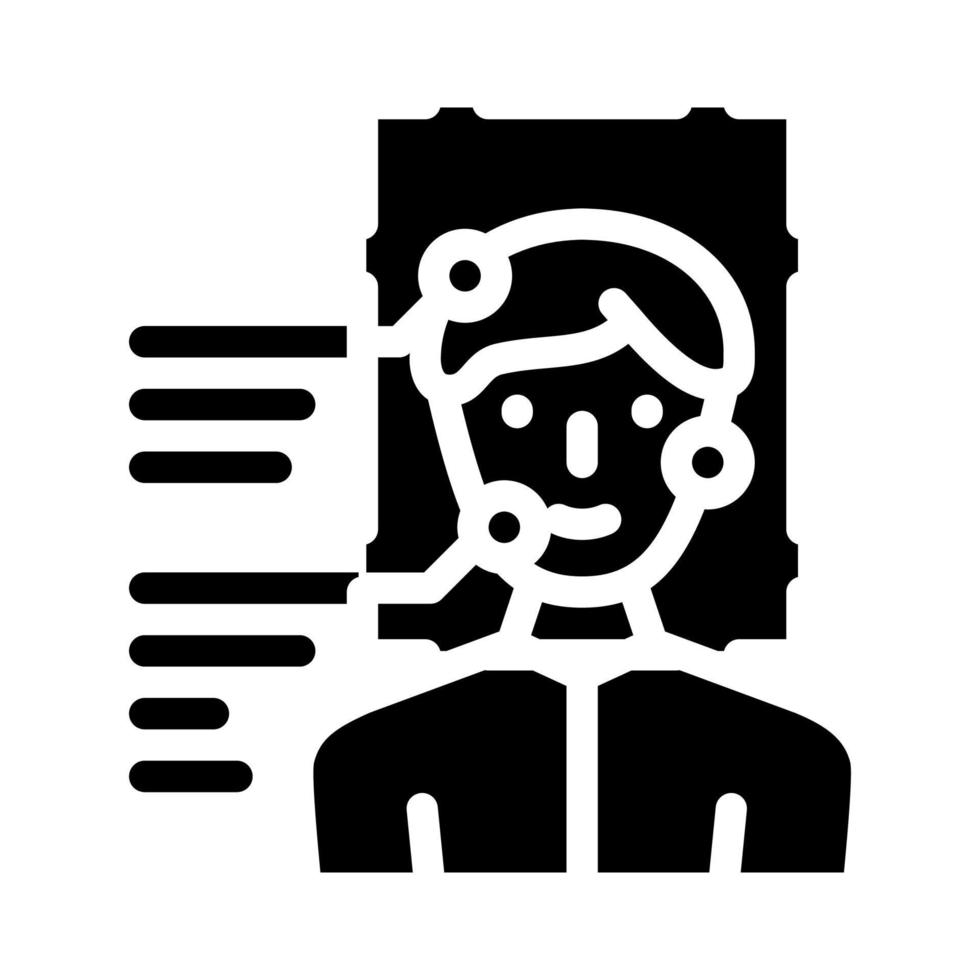 Identitätsidentifikation Glyphe Symbol Vektor Illustration flach