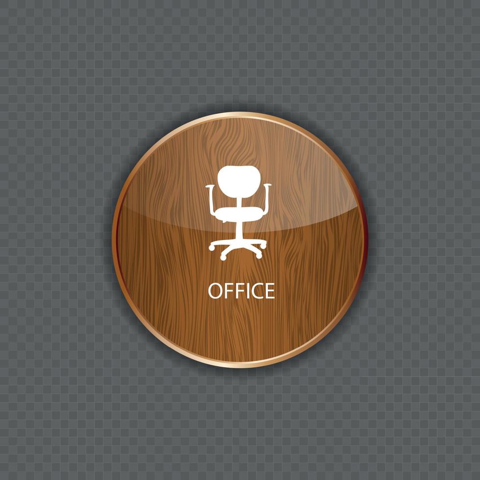 Büro Holz Anwendungssymbole Vektor