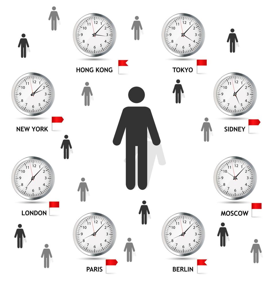 zeitzone weltvektorillustration vektor