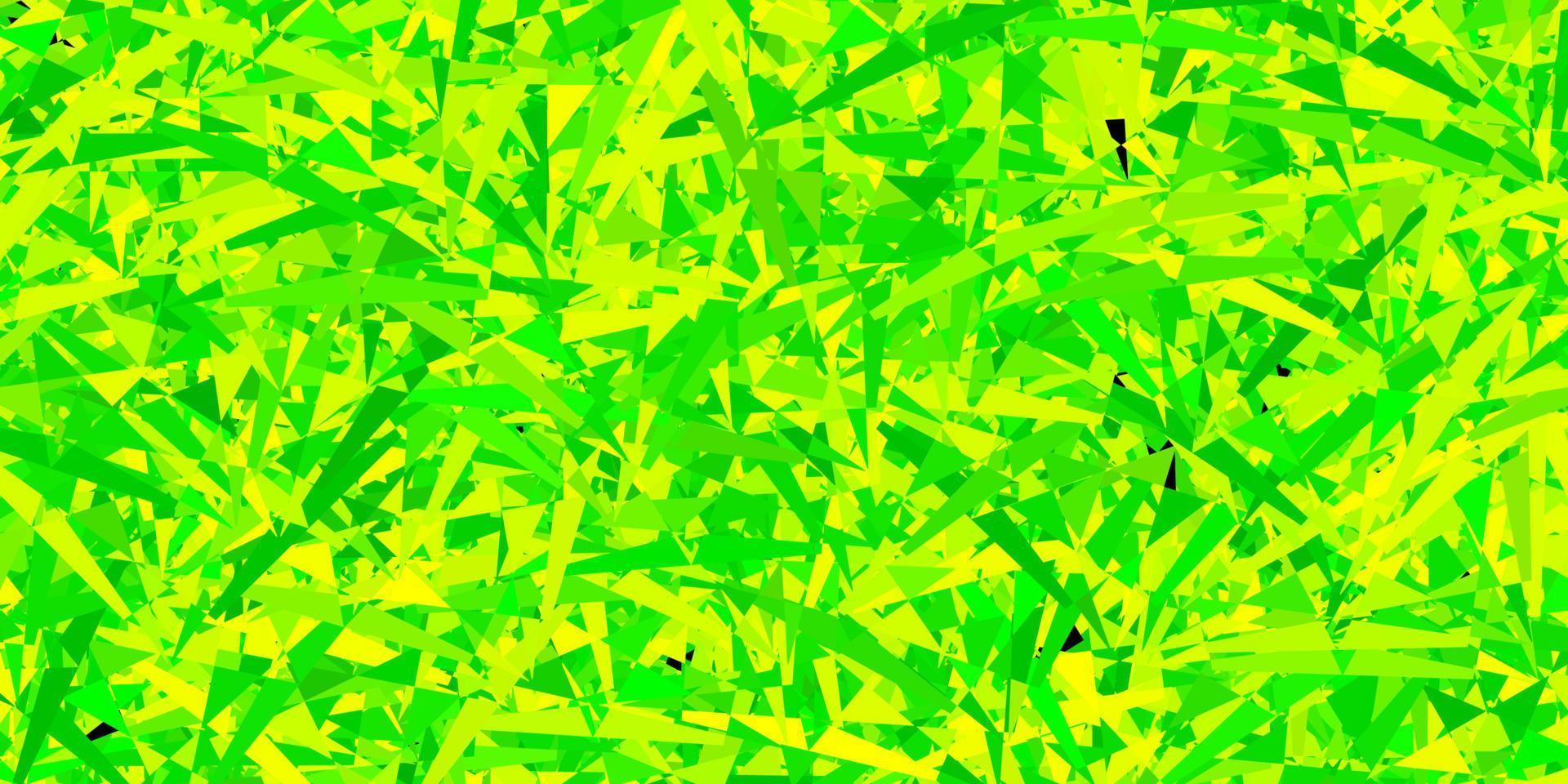 hellgrüner, gelber Vektorhintergrund mit Dreiecken. vektor