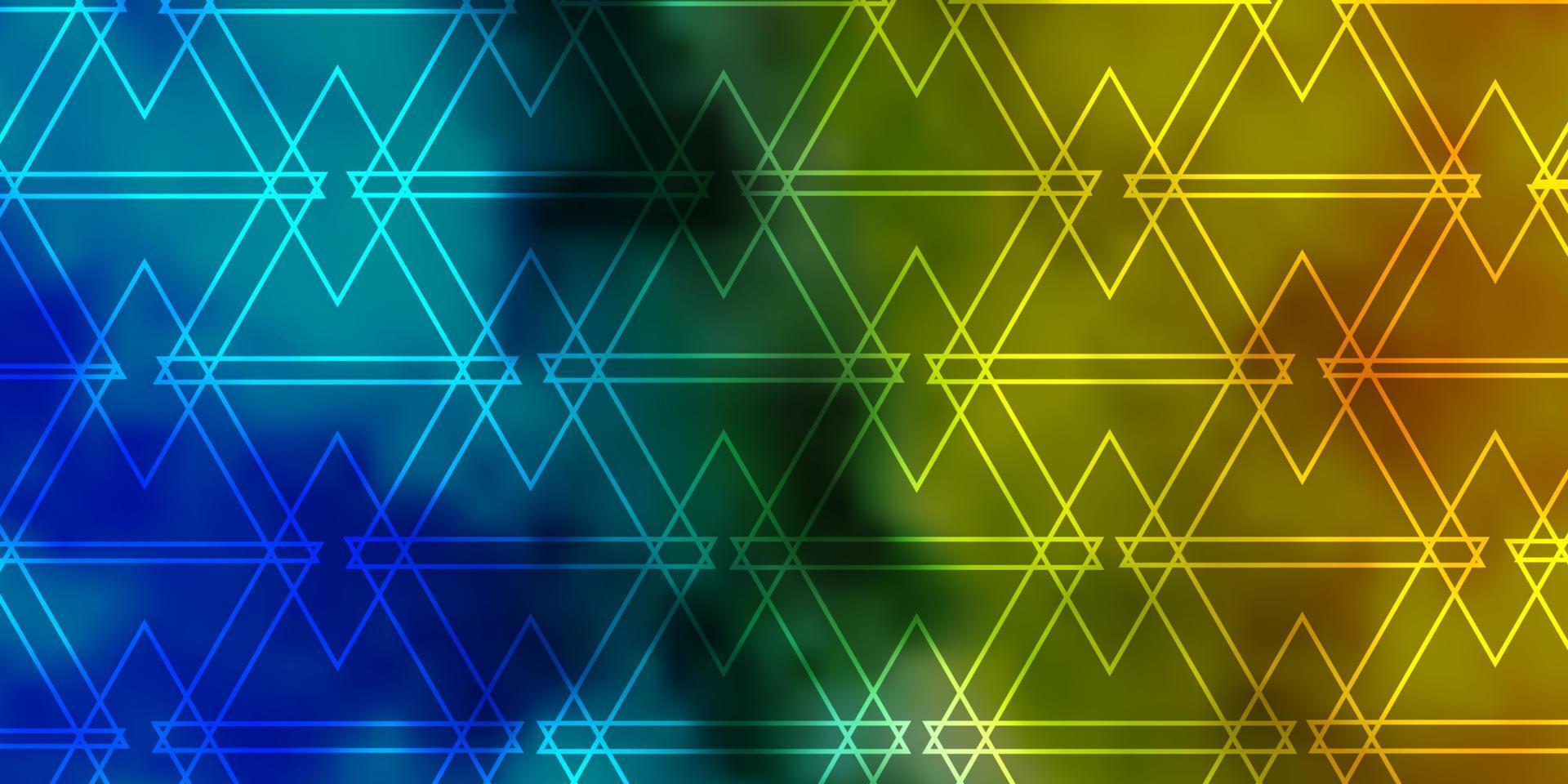 ljusblå, grön vektormall med kristaller, trianglar. vektor