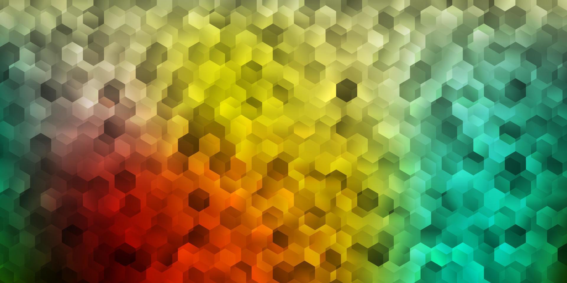 ljus flerfärgat vektormönster med hexagoner. vektor