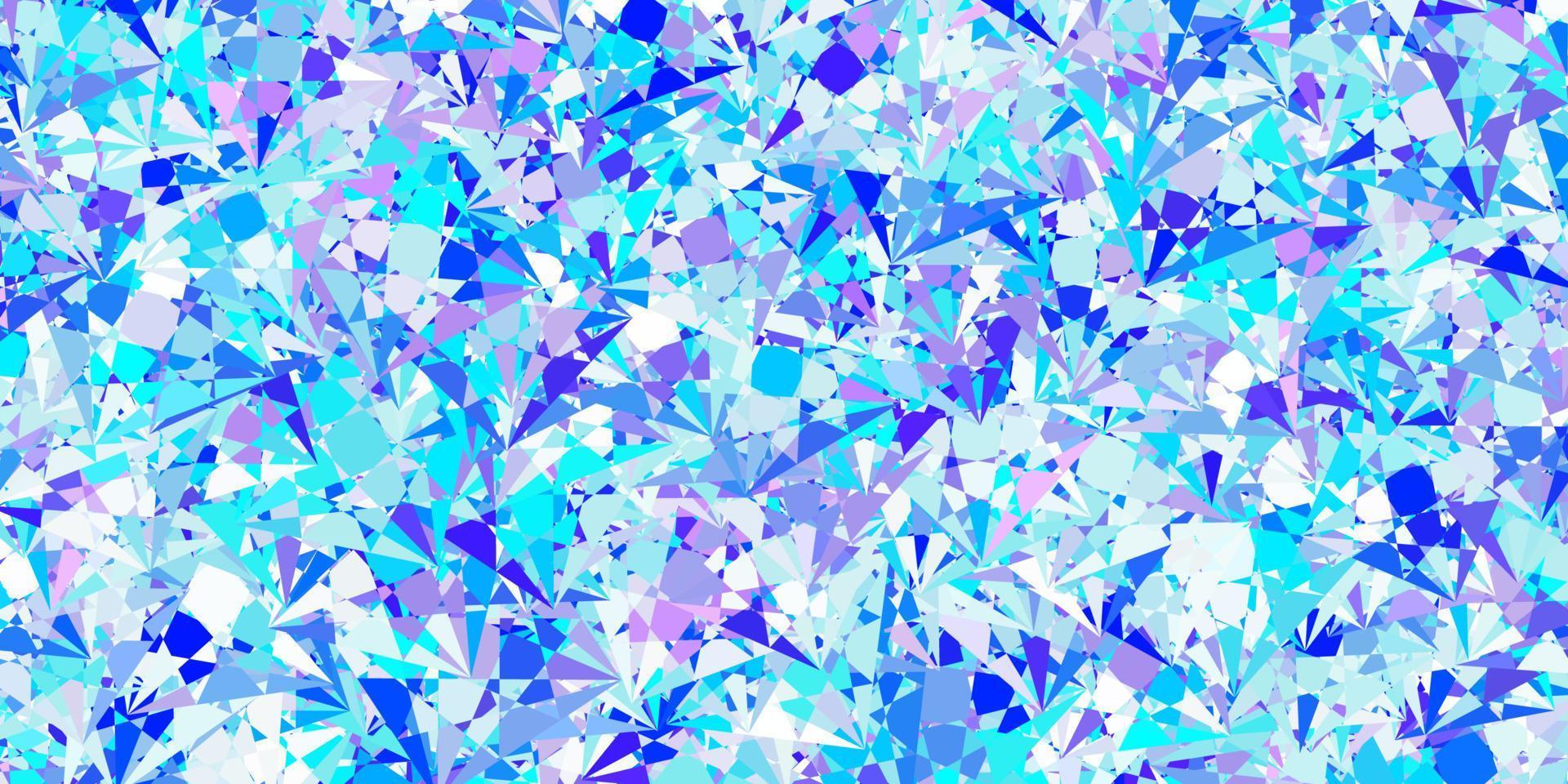 hellrosa, blaue Vektortextur mit zufälligen Dreiecken. vektor