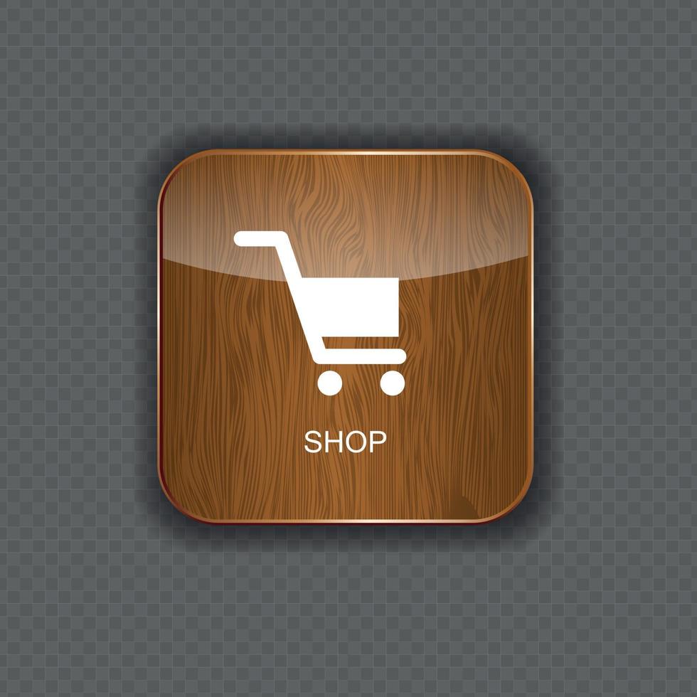 shoppa trä applikationsikoner vektor