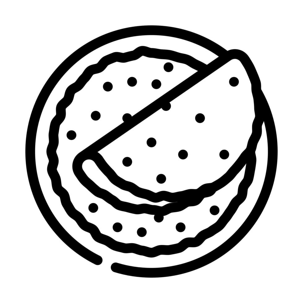 Pfannkuchen Dessert Symbol Leitung Vektor Illustration