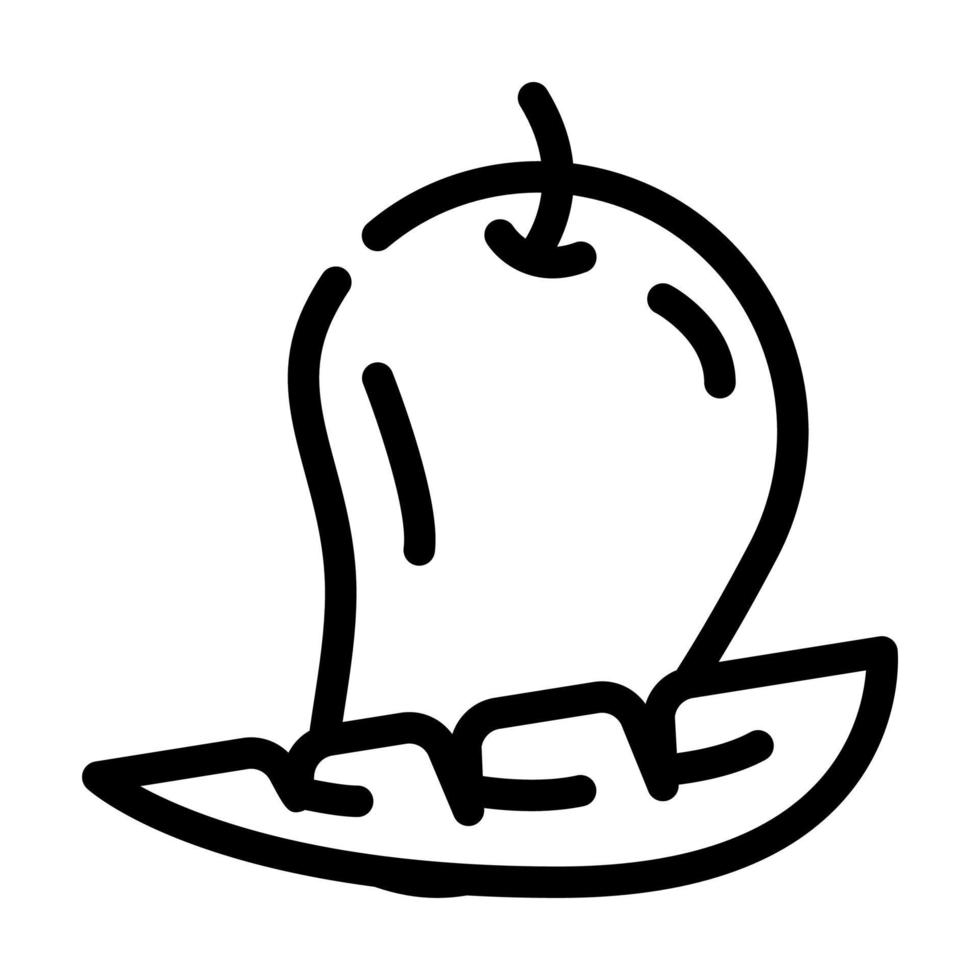 Mango Frucht Symbol Leitung Vektor Illustration