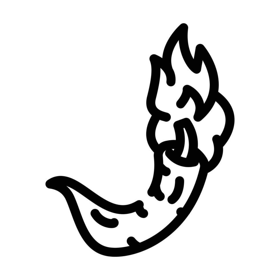 cayennepfeffer brennende gemüse linie symbol vektor illustration