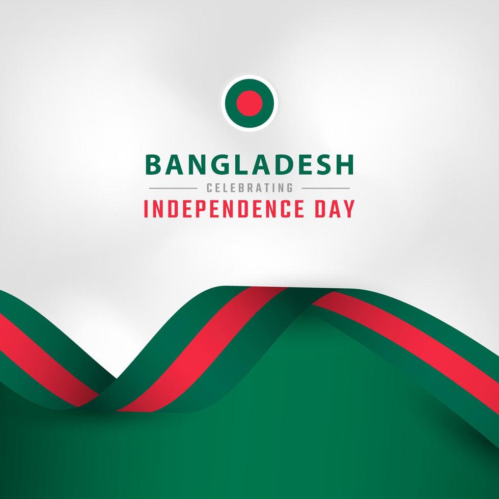 glücklicher unabhängigkeitstag bangladeschs 26. märz feiervektordesignillustration. vorlage für poster, banner, werbung, grußkarte oder druckgestaltungselement vektor