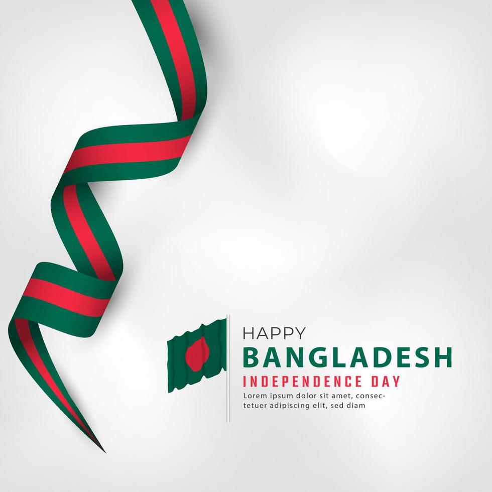 glücklicher unabhängigkeitstag bangladeschs 26. märz feiervektordesignillustration. vorlage für poster, banner, werbung, grußkarte oder druckgestaltungselement vektor
