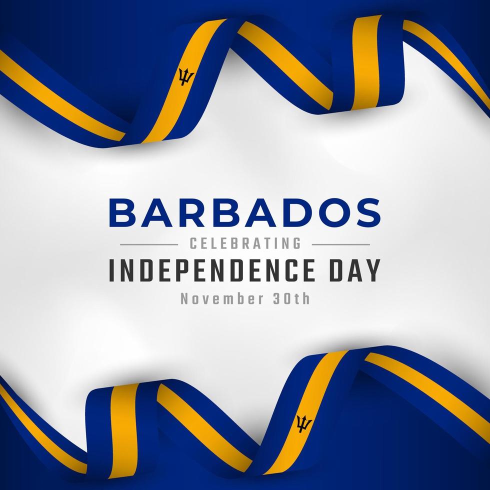 glad barbados självständighetsdag 30 november firande vektor designillustration. mall för affisch, banner, reklam, gratulationskort eller print designelement