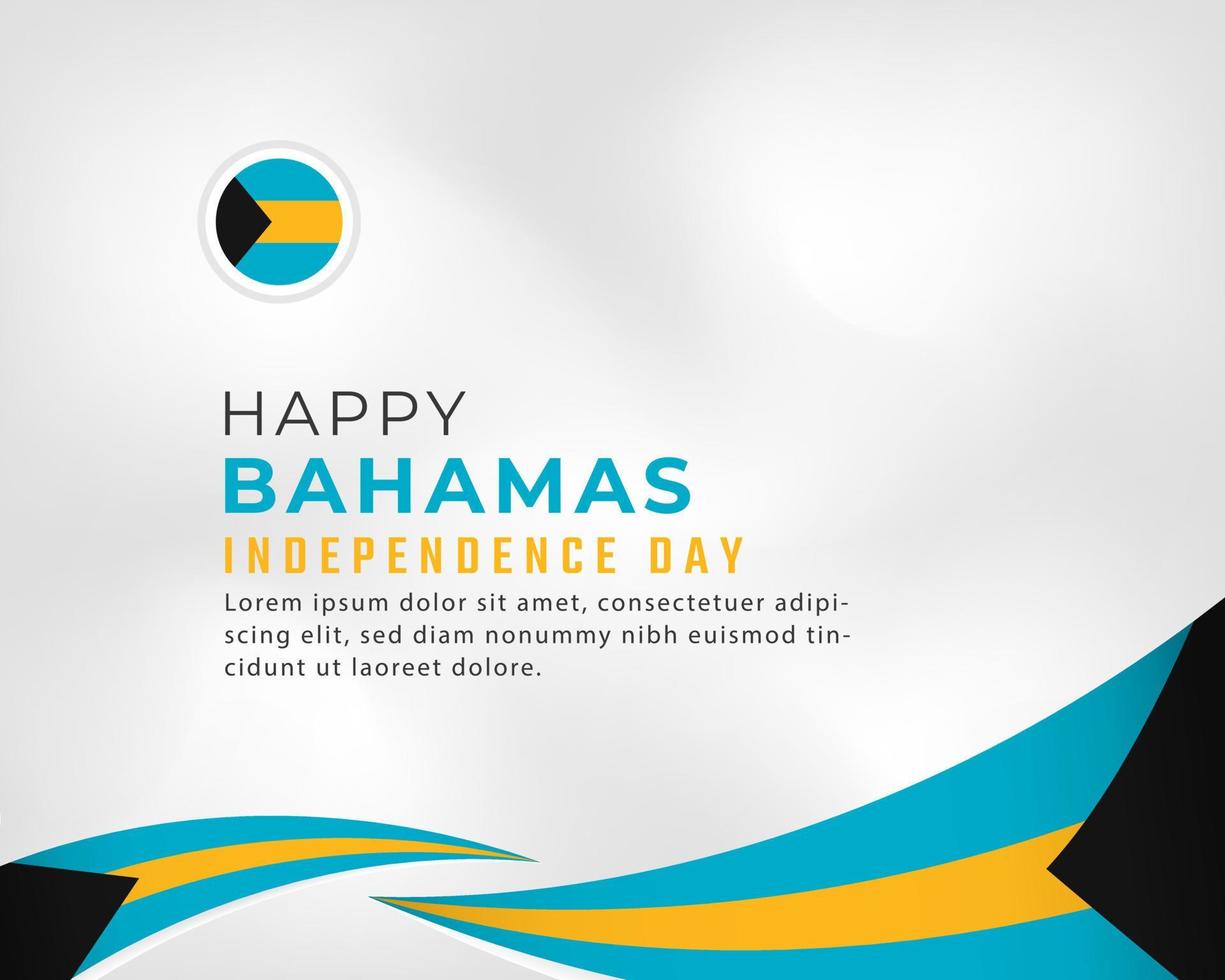 glad bahamas självständighetsdag 10 juli firande vektor designillustration. mall för affisch, banner, reklam, gratulationskort eller print designelement