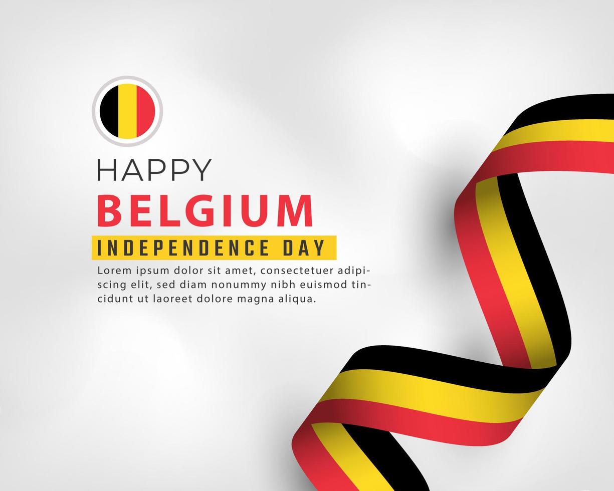glad Belgiens självständighetsdag 21 juli firande vektor designillustration. mall för affisch, banner, reklam, gratulationskort eller print designelement