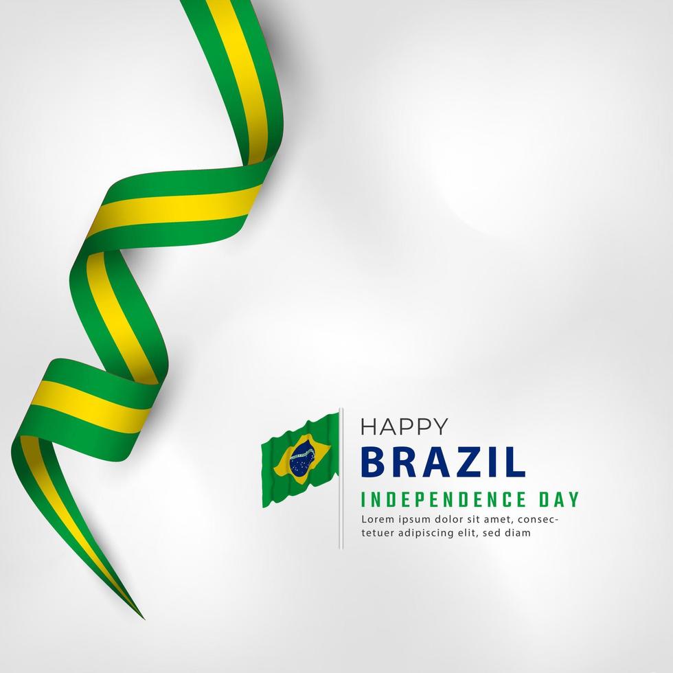 glad Brasiliens självständighetsdag 7 september firande vektordesignillustration. mall för affisch, banner, reklam, gratulationskort eller print designelement vektor