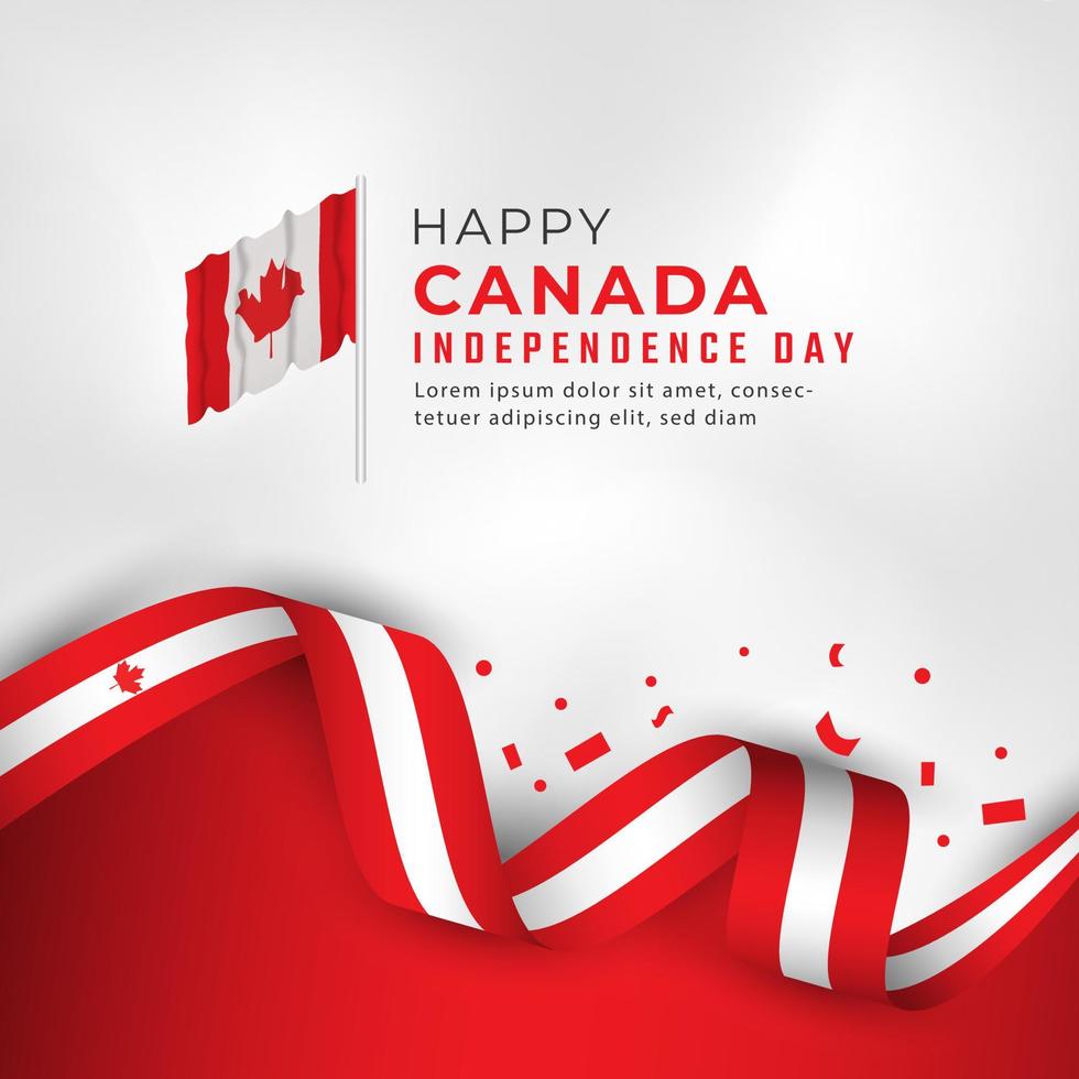 lycklig Kanadas självständighetsdag 1 juli firande vektor designillustration. mall för affisch, banner, reklam, gratulationskort eller print designelement