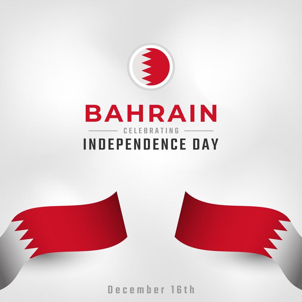 glad bahrains självständighetsdag 16 december firande vektordesignillustration. mall för affisch, banner, reklam, gratulationskort eller print designelement vektor