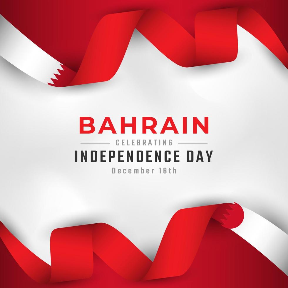 happy bahrain unabhängigkeitstag 16. dezember feier vektor design illustration. vorlage für poster, banner, werbung, grußkarte oder druckgestaltungselement