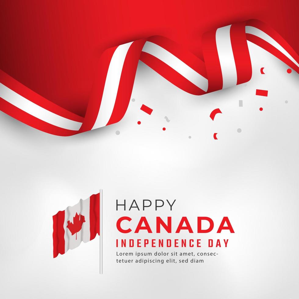 happy canada unabhängigkeitstag 1. juli feier vektor design illustration. vorlage für poster, banner, werbung, grußkarte oder druckgestaltungselement