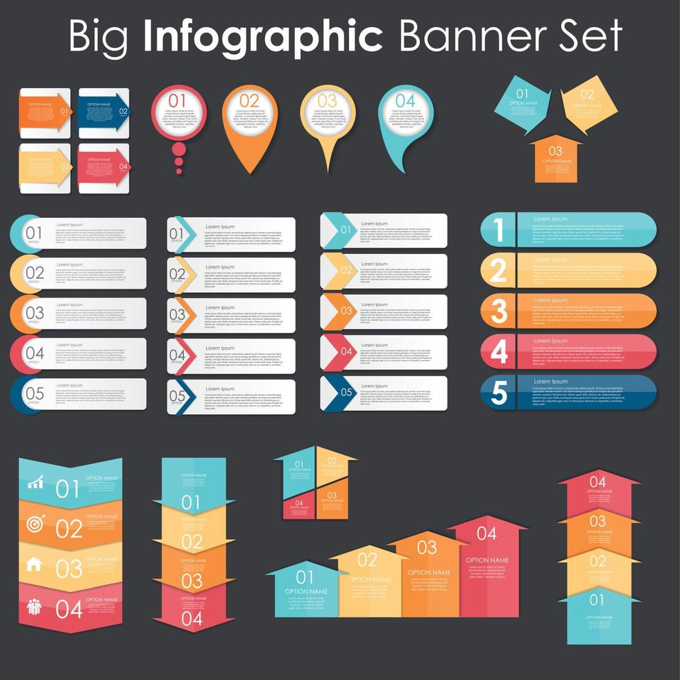 großer Satz Infografik-Banner-Vorlagen für Ihre Geschäftsvektorillustration vektor