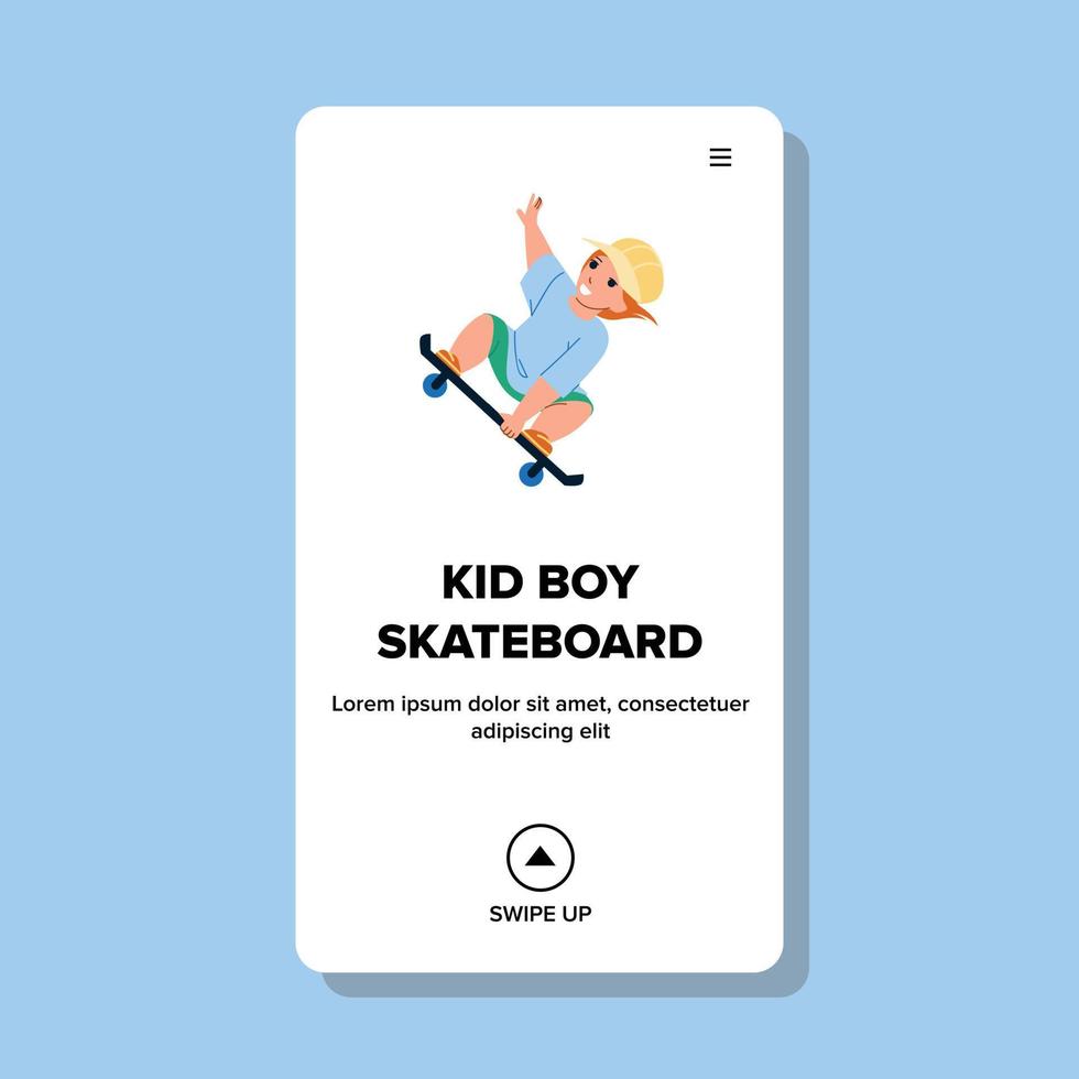 kid pojke rider skateboard i extrem park vektor