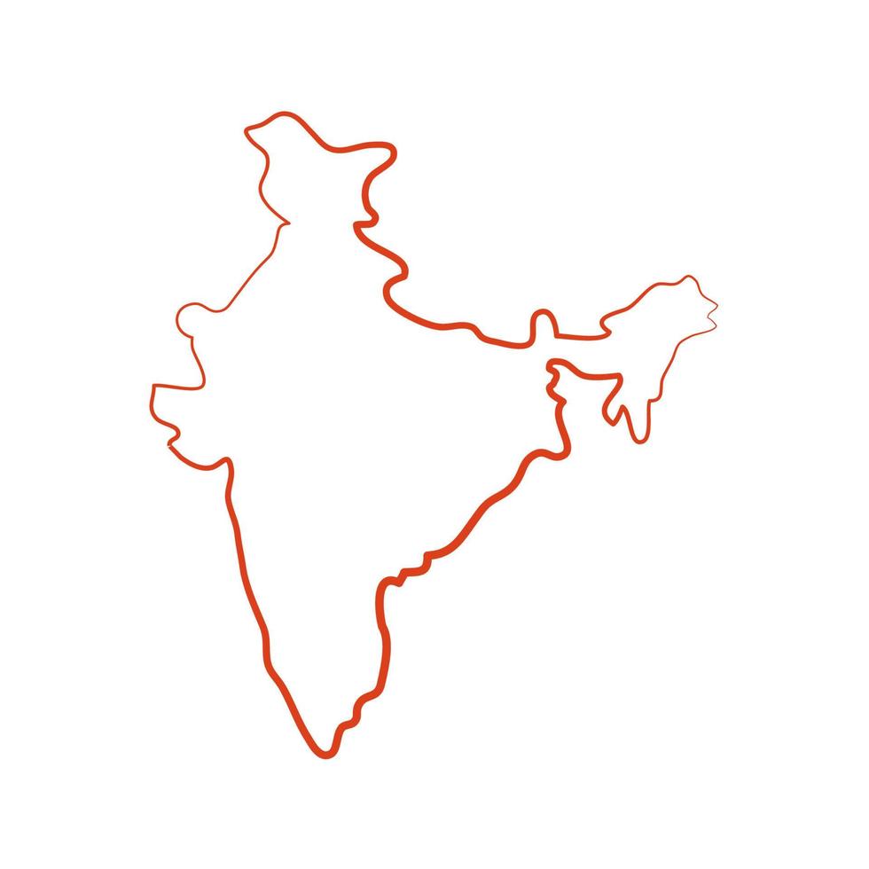 Indien-Karte auf weißem Hintergrund dargestellt vektor