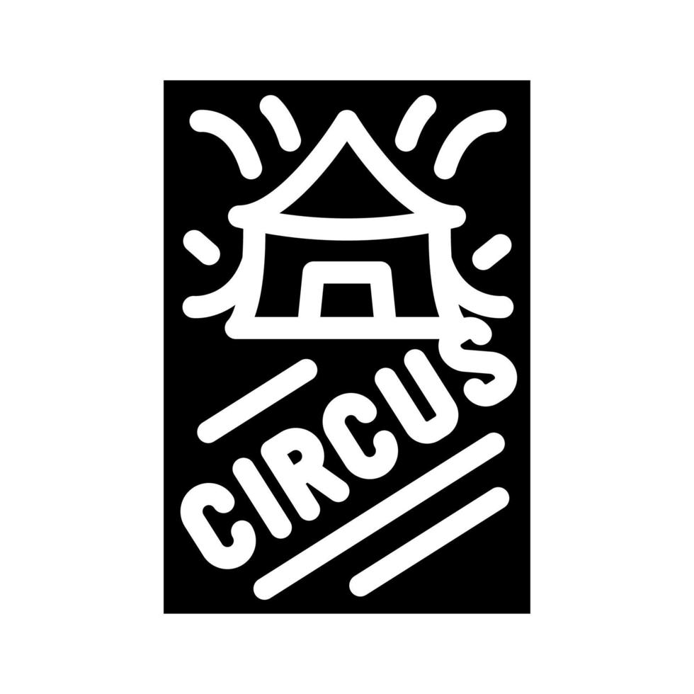 cirkus affisch glyf ikon vektor illustration svart