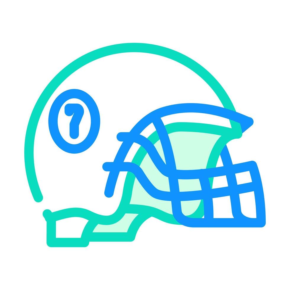 Helm Fußballspieler Kopf Schutzzubehör Farbe Symbol Vektor Illustration