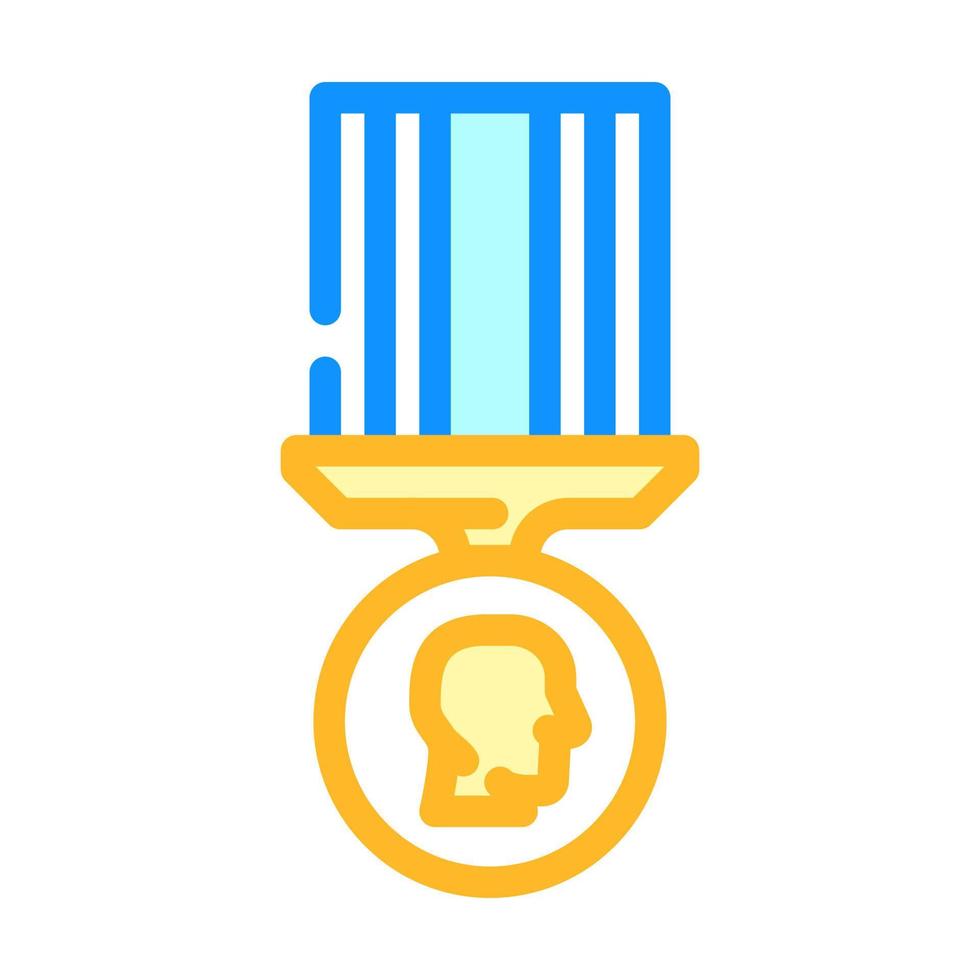 Soldat Medaille Farbe Symbol Vektor Illustration