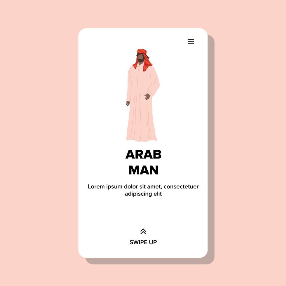 arabisk man står i öst kulturella kläder vektor