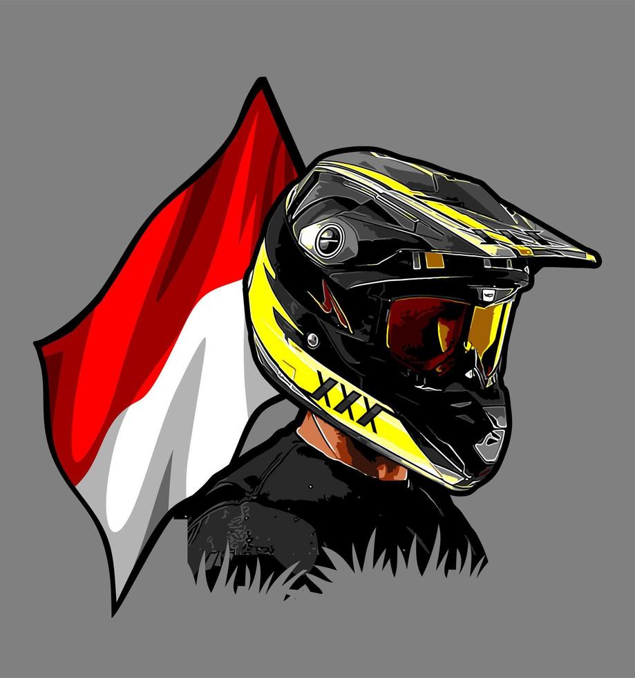 motocrossförare och Indonesien... vektor