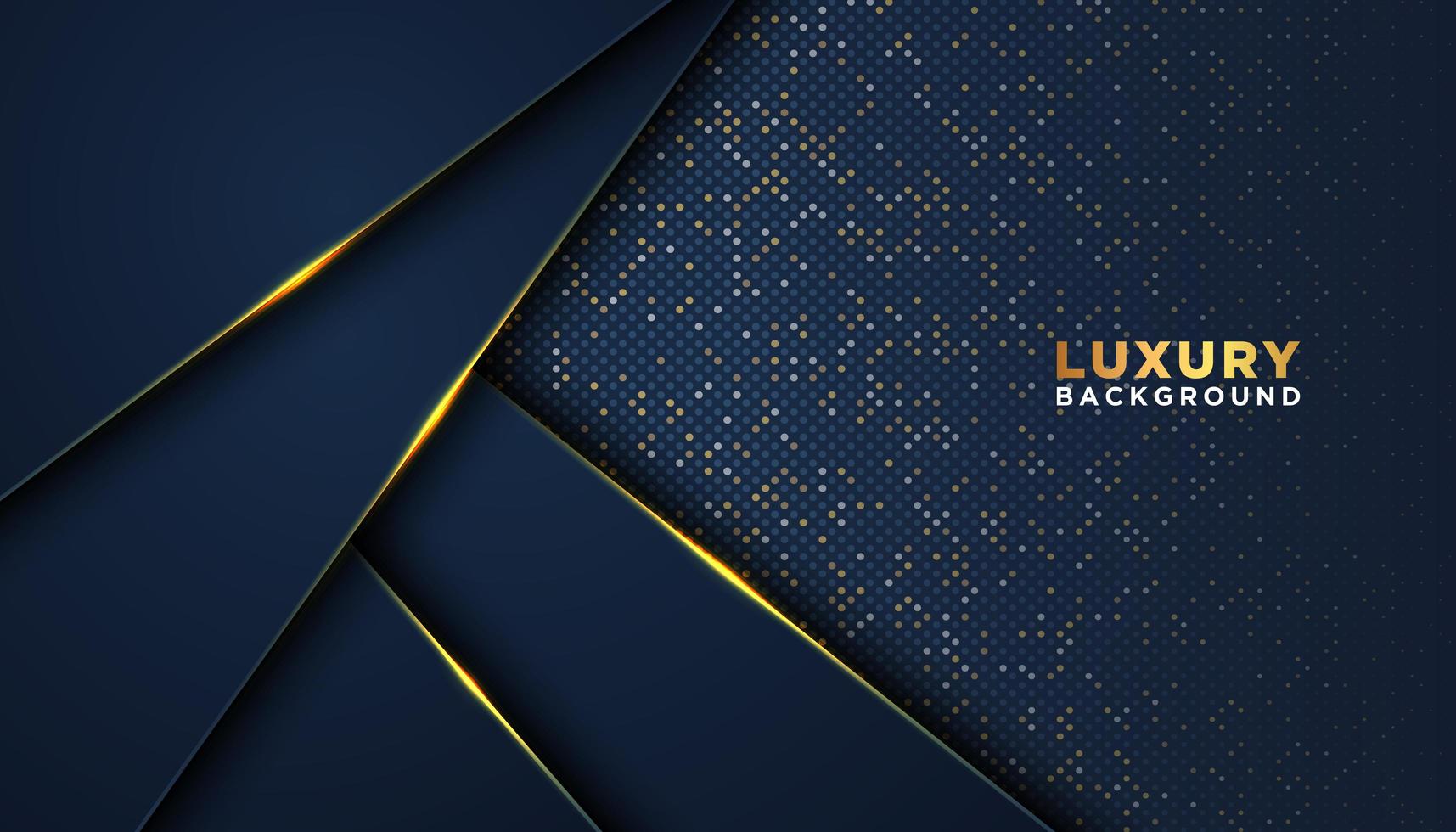 Dunkelblau mit Goldakzenten Luxus 3d Hintergrund vektor