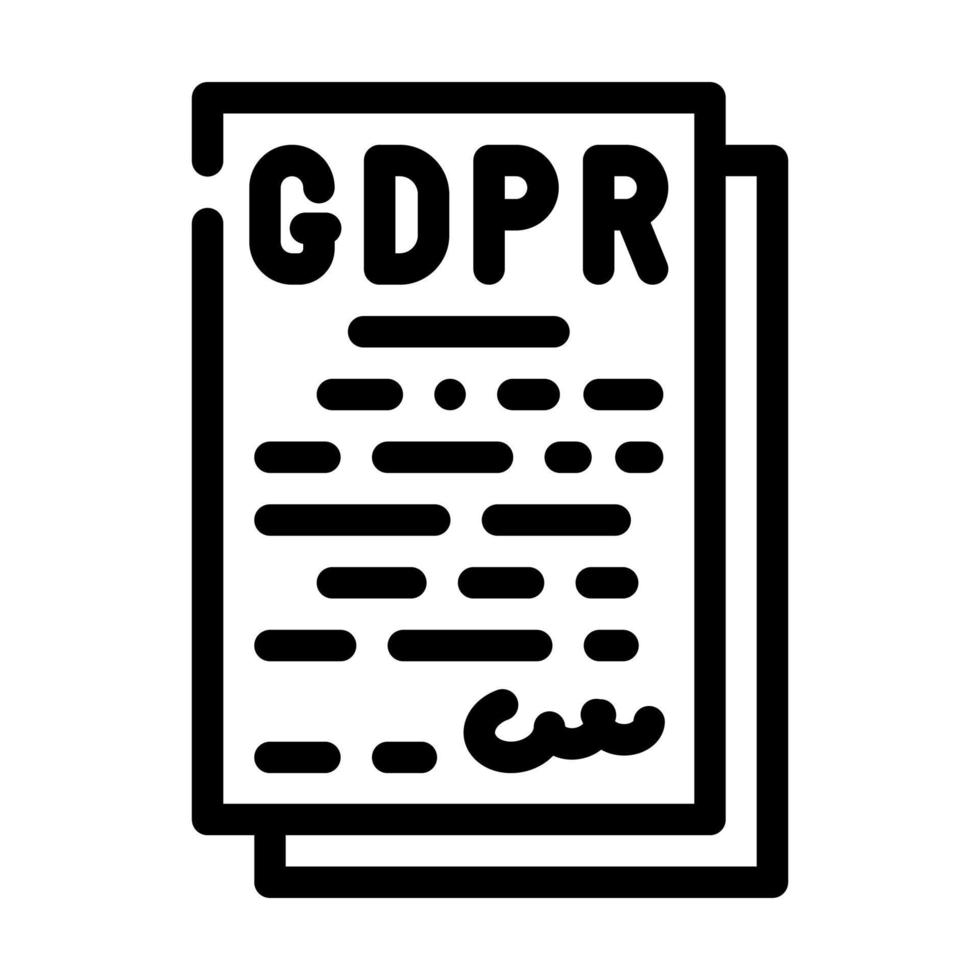 gdpr allmän dataskyddsförordning i Europeiska unionen linje ikon vektorillustration vektor