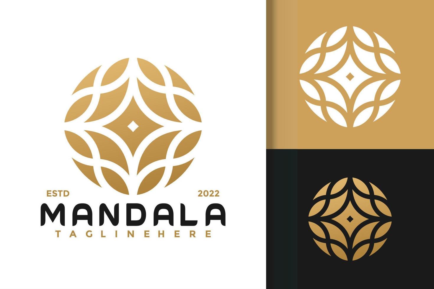 modern elegant mandala kosmetisk logotyp design vektor mall