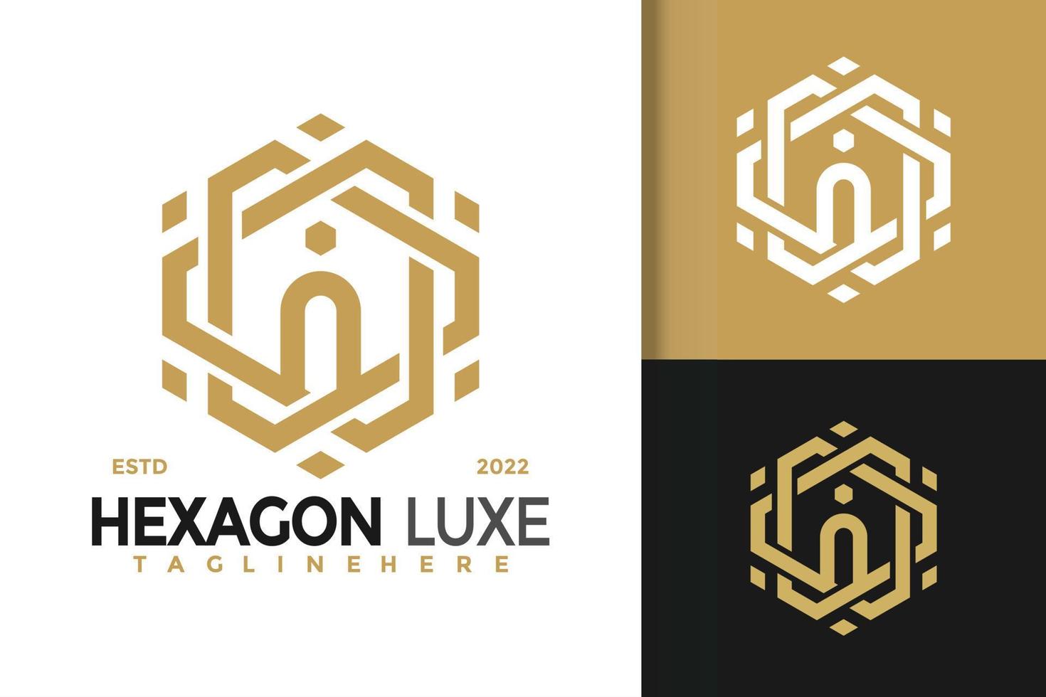 buchstabe i luxus hexagon business modernes logo design vektorvorlage vektor