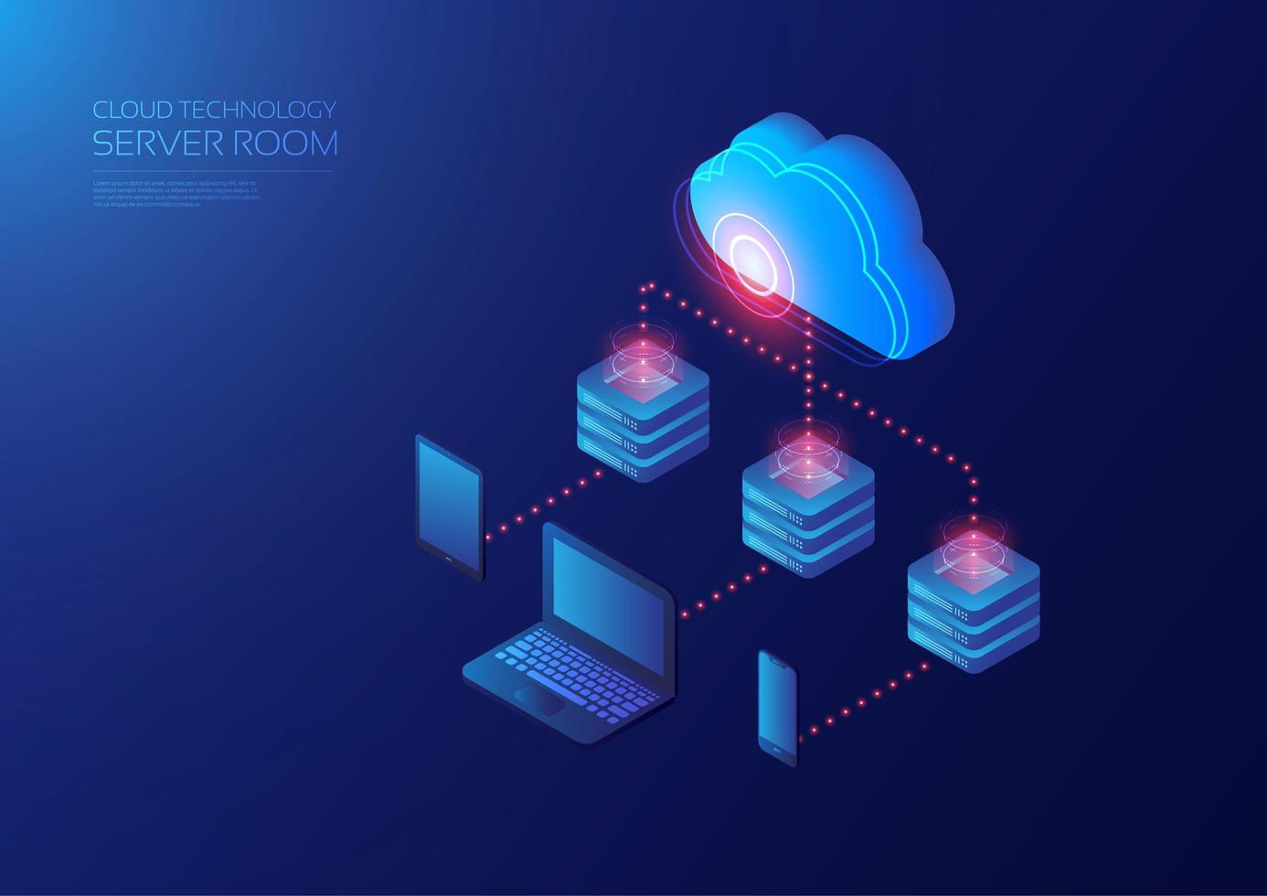 isometrischer Cloud-Service vektor