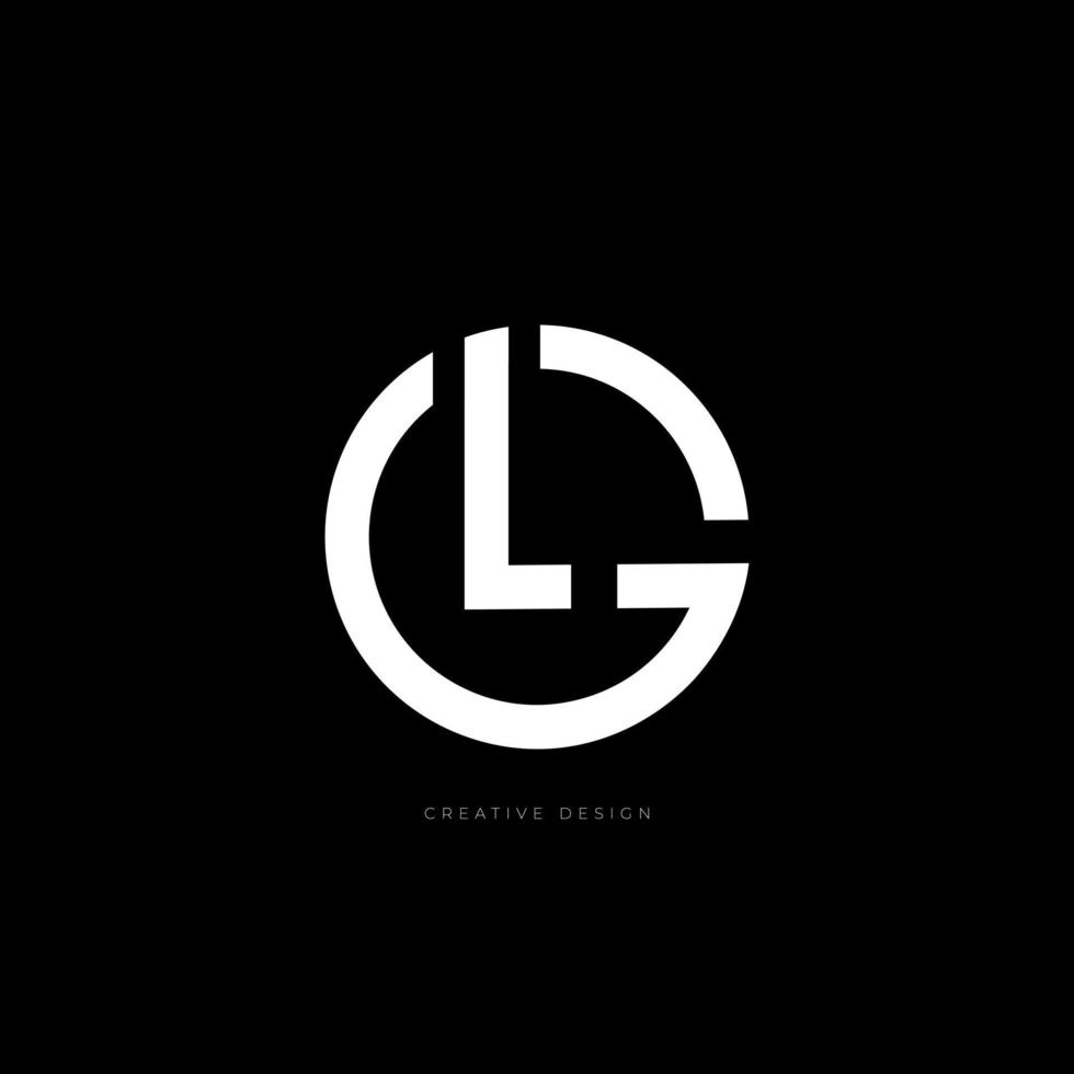 brev branding lg cirkel form kreativ monogram logotyp vektor