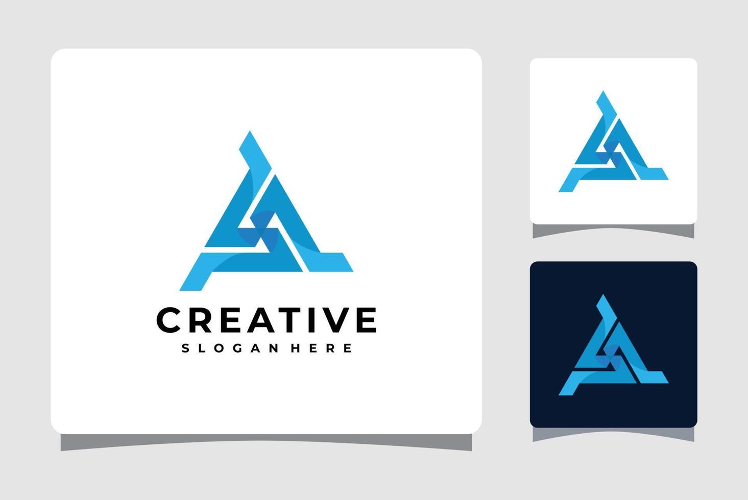 abstrakt triangel logotyp mall med visitkort design inspiration vektor